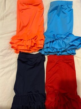Kids Ruffle Bottoms in Orange, Blue, Navy, and Red
